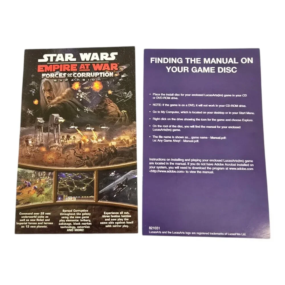 Star Wars: Empire at War (PC, 2006) 2 Disc Set CIB Complete!